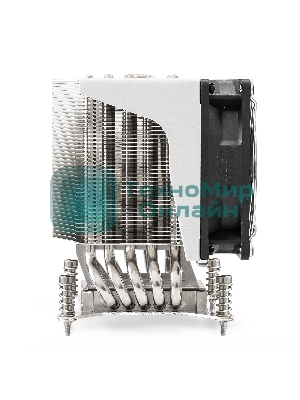 Кулер для процессора ExeGate ESNK-P0051AP4.PWM.4U.115x.Cu серебристый, 92 мм, алюминий/медь, 3800 об/мин, 44 дБ, 4 pin, 165 Вт, 125.8 мм