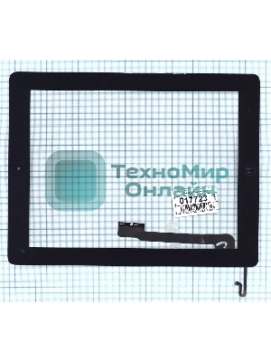 Сенсорное стекло (тачскрин) для iPad 4 черное с кнопкой OEM