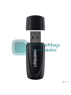 Флешка USB Smartbuy Scout Black (SB004Gb2SCK), 4Gb, USB 2.0, R/W 10/7, черный