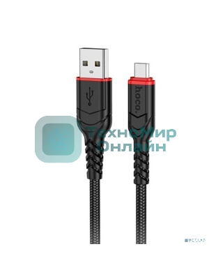Кабель HOCO X59/USB кабель Micro/3m/2.4A/Нейлон/черный