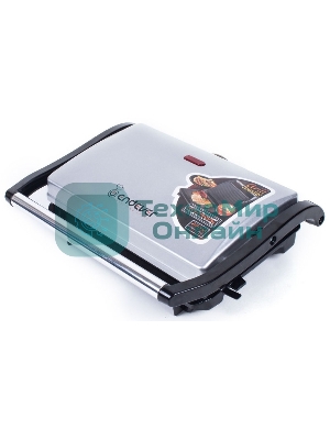 Гриль электрический Endever Grillmaster 115, 1500 Вт, авто терморегулятор, антипригарное покрытие, индикатор нагрева, серебристый/черный