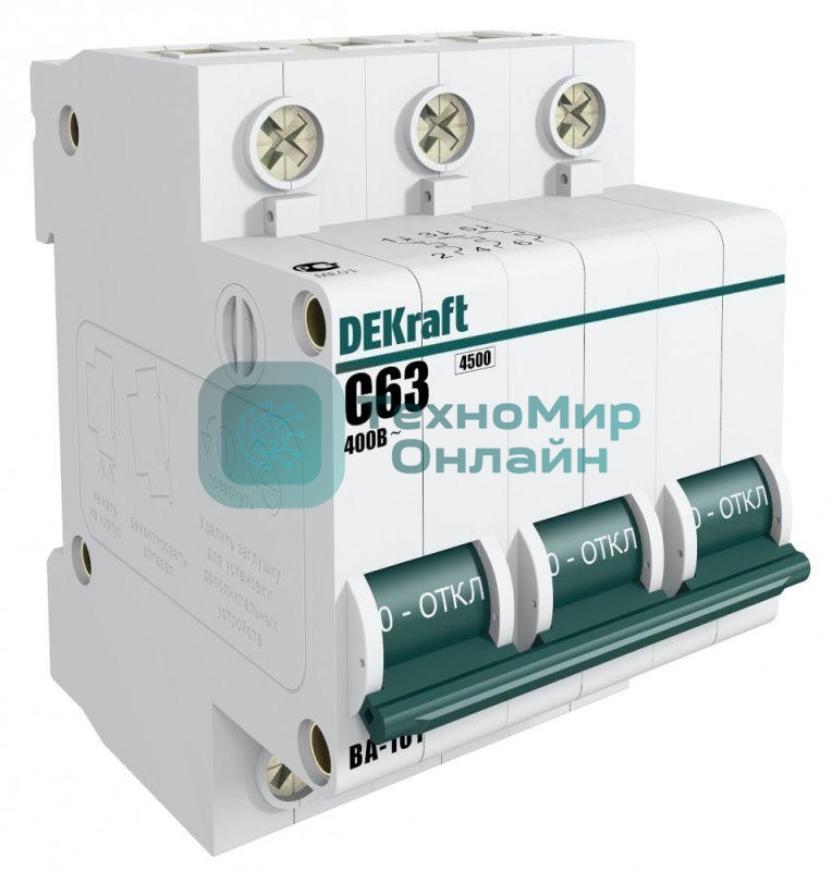 Выключатель автоматический модульный DEKraft 3п C 25А 4.5кА ВА-101 11080DEK