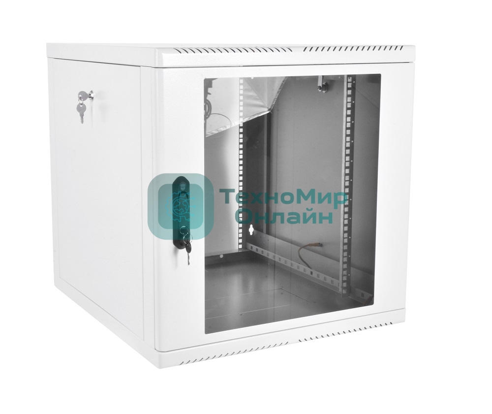 Шкаф телекоммуникационный настенный разборный 12U (600х650), съемные стенки, дверь стекло