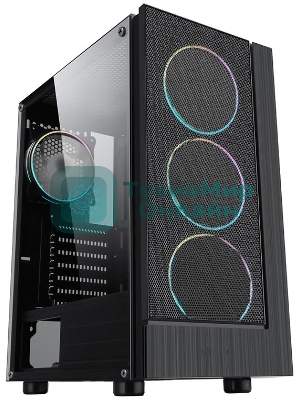 Компьютерный корпус AeroCool/Formula F-33RGb черный без БП ATX 3x120мм 2xUSB 2.0 1xUSB 3.0 audio bott PSU