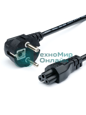 Кабель питания GoPower евровилка CEE 7/7-IEC 320 C5 1.8м ПВХ 0.75мм черный (1/10/160)