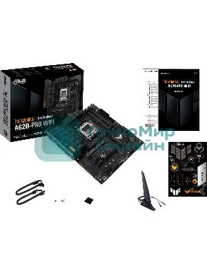 Материнская плата ASUS TUF GAMING A620-PRO WIFI, AM5, AMD A620, 4xDDR5, 4xSATA, 2xM.2, 1xPCI-E 4.0 x16, 1xPCI-E 3.0 x16, 2xPCI-E x1, 1xHDMI, 1xDP, 1x 2.5Gb LAN, 3xUSB-A 2.0, 2xUSB-A 3.2 Gen 2, 1xUSB-C 3.2 Gen 1, 5x3.5 мм, 7.1, ATX