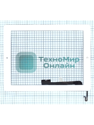 Сенсорное стекло (тачскрин) для iPad 4 белое с кнопкой OEM