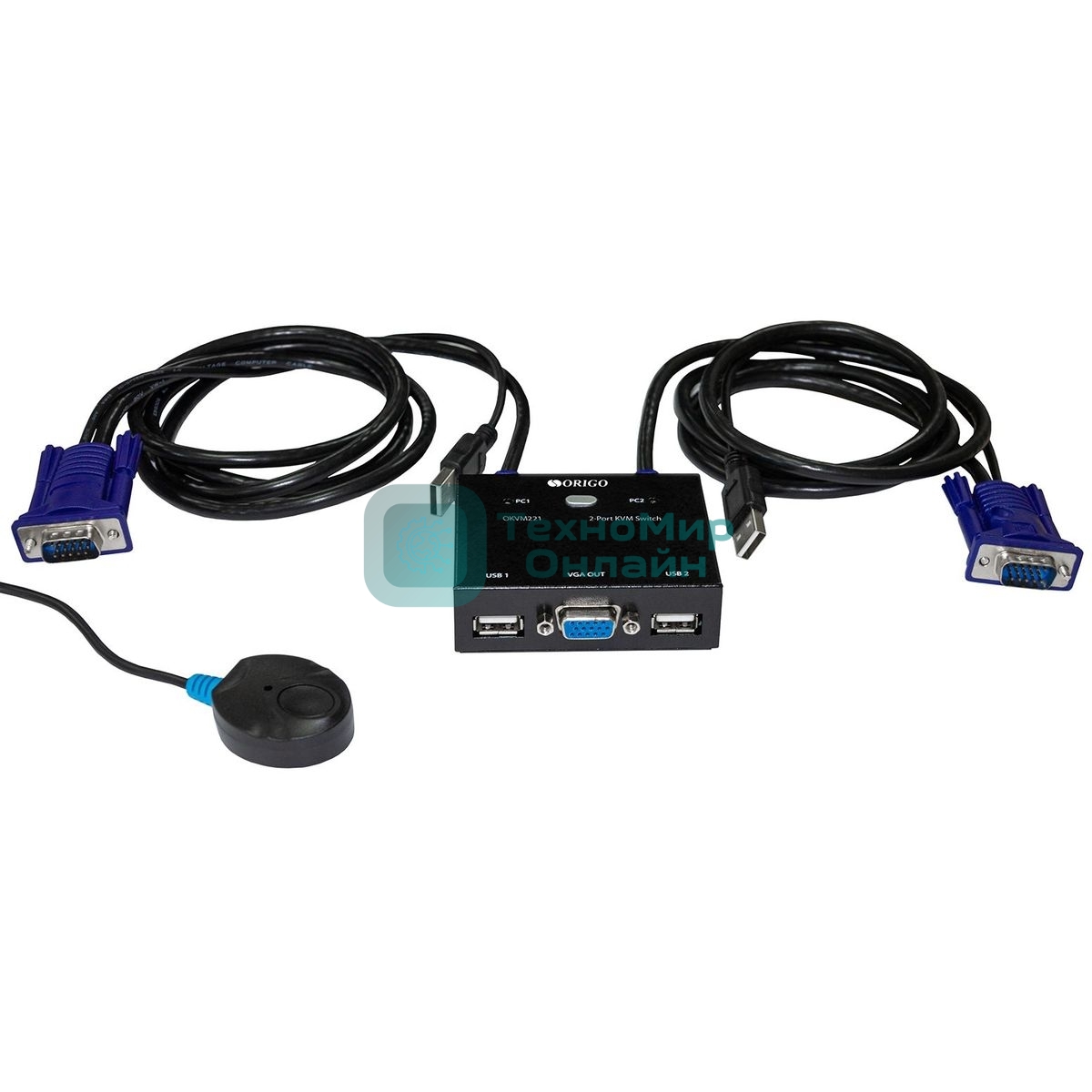 Переключатель KVM 2-портовый ORIGO OKVM221/A1A с портами VGA и USB