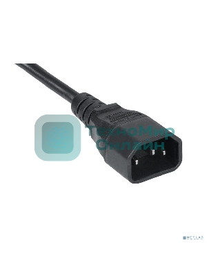 Шнур для блока питания Cabeus, IEC 320 C13, вилка IEC 60320 С14, 0.6 м, 10А, количество проводов и сечении 3x0,75 мм2, цвет: черный