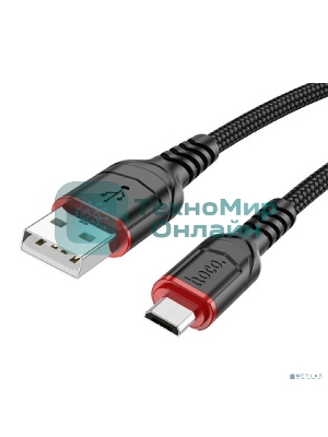 Кабель HOCO X59/USB кабель Micro/3m/2.4A/Нейлон/черный