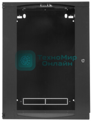 Шкаф настенный Next, 15U 550x450, стеклянная дверь, черный