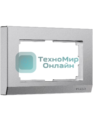 Рамка для двойной розетки Stark (серебряный матовый) W0081865