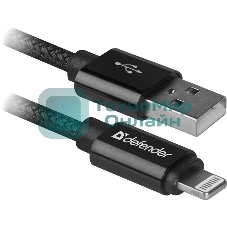 Кабель Defender LIGHTNING TO USB2 1M черный ACH01-03T