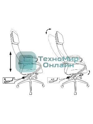 Кресло Бюрократ CH-608/BLACK TW-01 TW-11 черный, экокожа