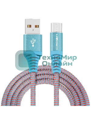 Кабель Crown USB - USB Type-C CMCU-3102C blue