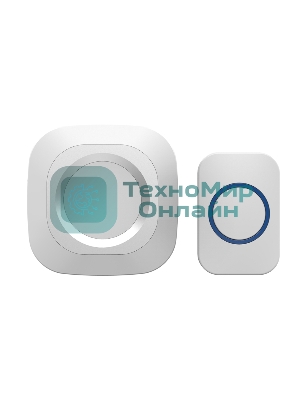 Звонок дверной беспроводной Rexant в розетку мигающий 36 мелодий IP44 (белый/серый)