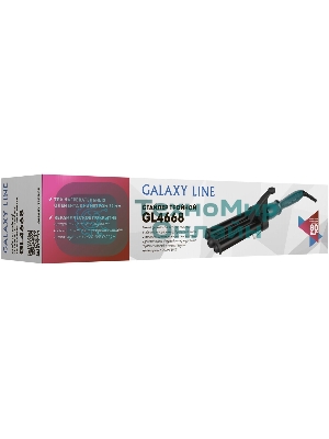 Стайлер Galaxy Line GL 4668, черный, без регулировки температуры, 80 Вт, тройной, нагрев. элемент с защитой от перегрева, максимальная температура 200ºС, керамическое покрытие рабочих поверхностей, 3 нагревательных элемента диаметром 22 мм, вращающийся на 360° шнур питания