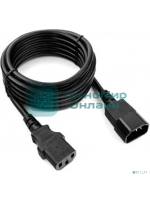 Кабель питания сист.блок-монитор Cablexpert PC-189-1-3M, 3м, C13-C14, 3x1кв.мм., черный, с заземлением