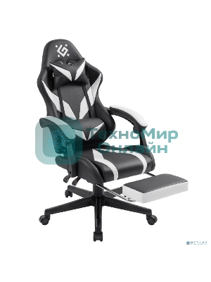 Кресло Defender Aspect черный, экокожа, 120 кг, подставка для ног, механизм качания