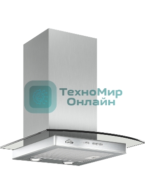 Вытяжка каминная Elikor Кристалл 50Н-430-К3Д серебристый, 50 см, 430 куб. м/ч, 54 дБ
