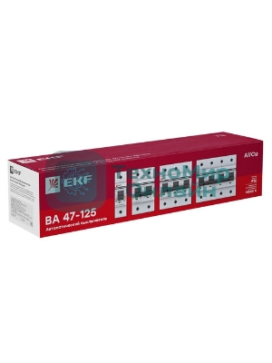 Выключатель автоматический модульный 3п C 100А 15кА ВА 47-125 EKF mcb47125-3-100C