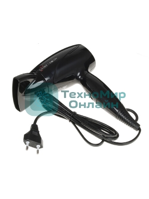 Фен GA.MA GH0201 EOLIC MINI CX черный, 1600 Вт, компактный, ионизация