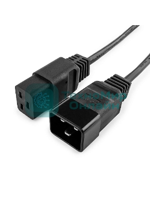 Кабель питания для UPC Gembird/Cablexpert, 1.5м, С19 - C20, 16А, черный, с заземлением