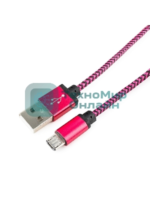 Кабель Gembird USB 2.0 Cablexpert AM/microBM 5P, 1м, нейлоновая оплетка, алюминиевые разъемы, фиолетовый, пакет