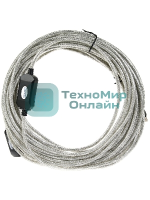 Кабель удлинитель Aopen активный ACU823-15M, USB2.0-repeater AM/AF 15м