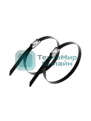 Хомут-стяжка стальная с полимерным покрытием Rexant 300x4,6 мм, упаковка 50 шт.