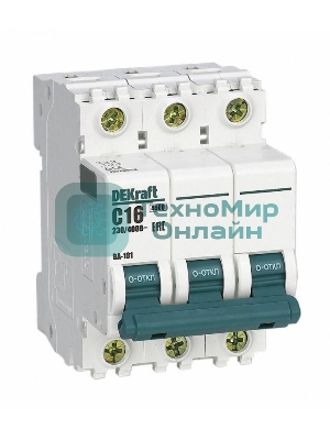 Выключатель автоматический DEKraft 3п C 16А 4.5кА ВА-101 11078DEK