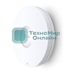 Точка доступа TP-Link 11AX dual-band ceiling access point, up to 1200 Mbit/s at 5 GHz and up to 574 Mbit/s at 2.4 GHz, 1 10/100/1000Mbps LAN port, support PoE 802.3at standard, support BSS coloring, Seamless Roaming, Mesh, Band Steering, Airtime Fairness, MU-MIMO, ma