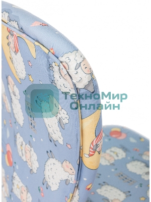 Кресло детское Бюрократ KD-W10 голубой овечки крестов. пластик пластик белый