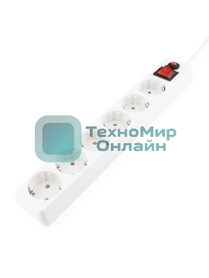 Сетевой фильтр Гарнизон ECL-6-W-3, 6 р, 10А, 3 м, ур.защиты 4, белый, пакет