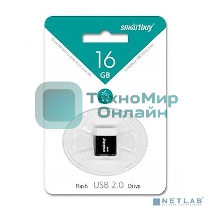 Флешка USB SmartBuy LARA black (SB16GBLARA-K), 16Gb, USB 2.0, R/W 15/5, черный/белый