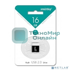 Флешка USB SmartBuy LARA black (SB16GBLARA-K), 16Gb, USB 2.0, R/W 15/5, черный/белый
