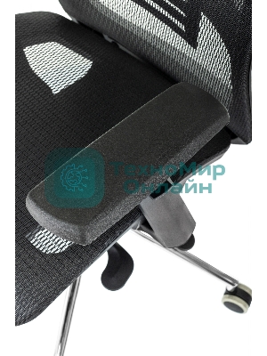 Кресло руководителя Бюрократ MC-912-H черный, сетка с подголов. крестов. металл хром