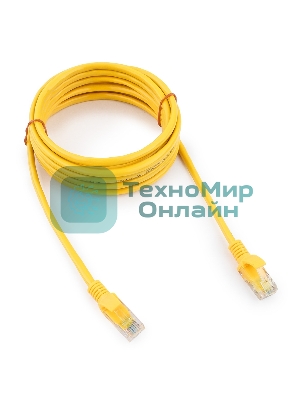 Патч-корд медный UTP Cablexpert PP10-3M/Y cat.5e, 3м, литой, многожильный, желтый