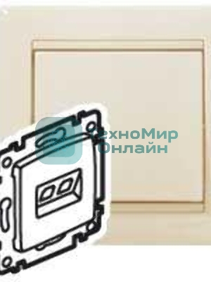 Розетка компьютерная Legrand 774130 RJ45 Valena 1 выход Кат.5e UTP (слоновая кость) монтаж на захватах
