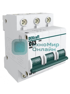 Выключатель автоматический модульный DEKraft 3п C 10А 4.5кА ВА-101 11077DEK