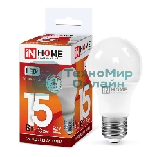 Лампа светодиодная IN HOME 4690612020280 LED-A60-VC 15Вт 230В E27 6500К 1430 лм