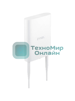 Гибридная уличная точка доступа Zyxel NebulaFlex NWA55AXE, 802.11a/b/g/n/ac/ax (2,4 и 5 ГГц), внешние антенны 2x2 (в комплекте), до 575+1200 Мбит/с, 1xLAN GE, защита от 4G/5G, без поддержки Captive po