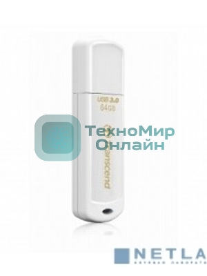 Флешка USB Transcend JetFlash 730 (TS64GJF730), 64Gb, USB 3.0, R/W 80/25, белый