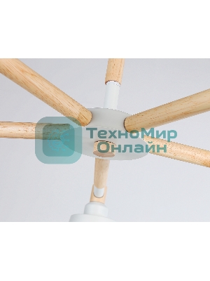 Светильник Ambrella light TR82208/5 WH/LW белый/светлое дерево E27/5 max 40W D780*430