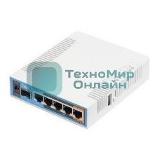 Сетевое оборудование MikroTik RB962UiGS-5HacT2HnT Роутер 2.4+5ГГц, 802.11a/b/g/n/ac, 5x Ethernet 1G, 1x SFP