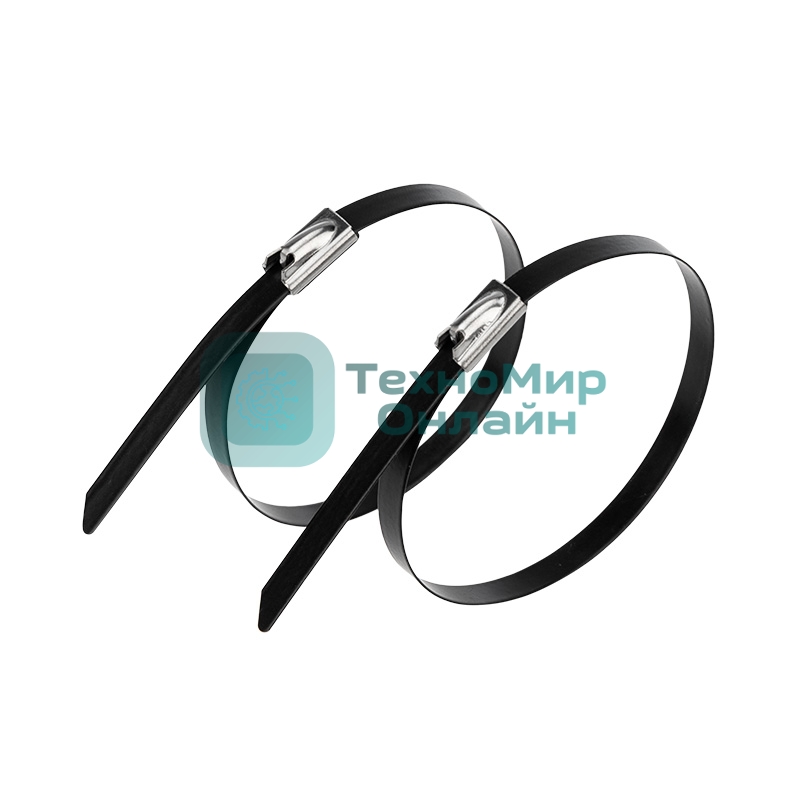 Хомут-стяжка стальная с полимерным покрытием Rexant 200x4,6 мм, упаковка 50 шт.