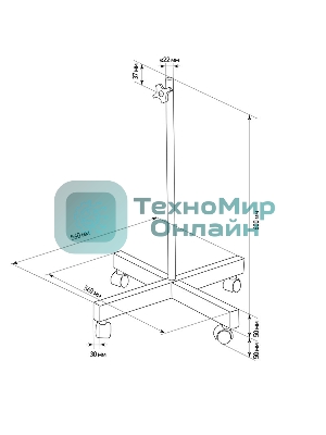 Стойка напольная мобильная Rexant для луп с подсветкой, четырехлучевая, белая