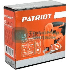 Лобзик электрический Аккумуляторный PATRIOT LS 500UES. 0-2400об/мин. Дерево/железо: 51мм/2мм, Маятниковый ход: 4позиции.