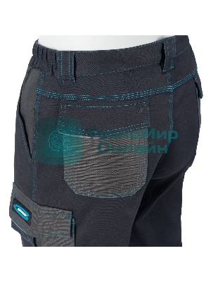 Брюки профессиональные рабочие, 97% хлопок 3% спандекс, XXXL Gross