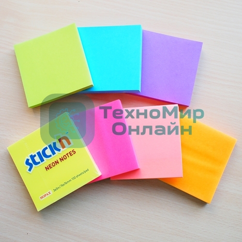 Блок самоклеящийся бумажный Hopax 21165 76x76 мм 100лист. 70г/м2 неон малиновый